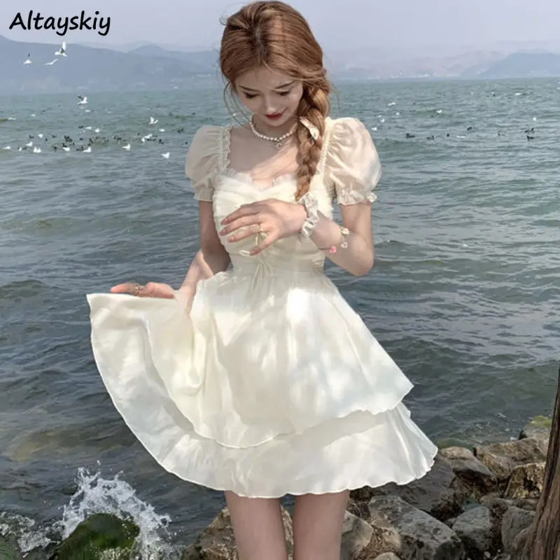 Princess Dresses Women Sweet Square Collar Ins Fashion Temperament Summer Pure Tender College Girls Vacation Party Vestidos Chic
Princess Dresses Women Sweet Square Collar Ins Fashion Temperament Summer Pure Tender College Girls Vacation Party Vestidos Chic