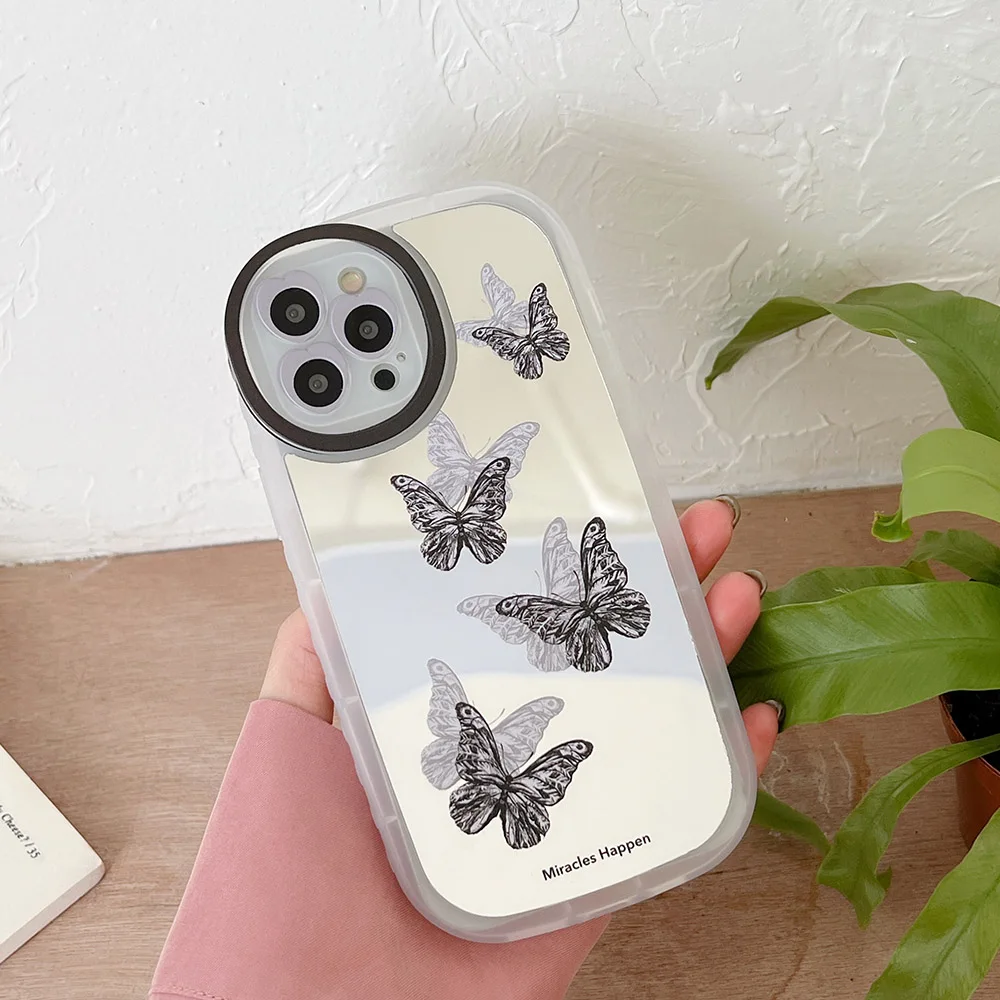 Черная бабочка эстетические мягкие силиконовые чехлы для телефонов iPhone XS Max XR X