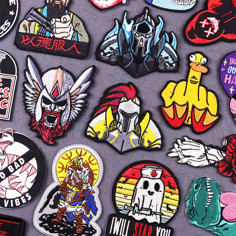Vikings Punk Embroidery Patch Iron On Patches For Clothing Hip Hop Embroidered Patches For Clothes On Backpack Sewing Stickers
Vikings Punk Embroidery Patch Iron On Patches For Clothing Hip Hop Embroidered Patches For Clothes On Backpack Sewing Stickers