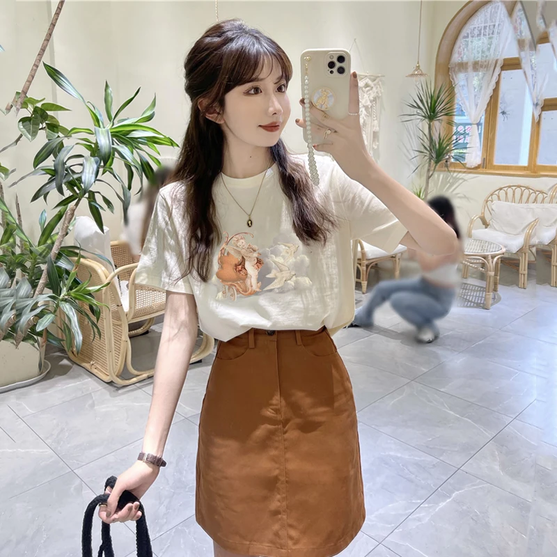 Women's Retro literary Angel clothes T-shirt summer 2022 new large student versatile short sleeved Mori shirt
Women's Retro literary Angel clothes T-shirt summer 2022 new large student versatile short sleeved Mori shirt