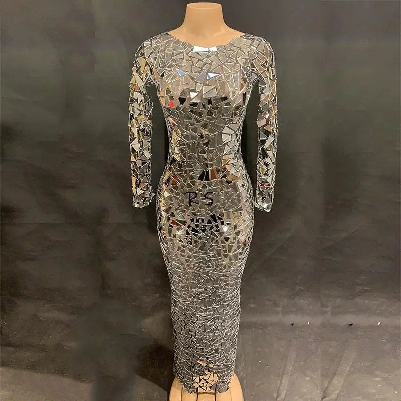 Women Sexy Black Mirror Long Dress Party Wear Birthday Performance Dance Costume
Women Sexy Black Mirror Long Dress Party Wear Birthday Performance Dance Costume