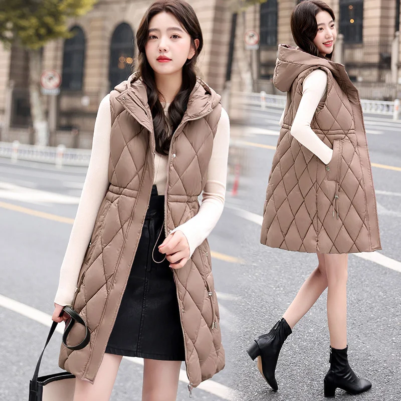Fashion 2023 New Autumn Winter Long Cotton Vest Women Jacket Korean Hooded Sleeveless Coat Femme Slim Warm Ladies Waistcoat
Fashion 2023 New Autumn Winter Long Cotton Vest Women Jacket Korean Hooded Sleeveless Coat Femme Slim Warm Ladies Waistcoat