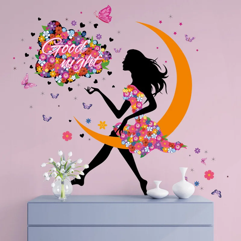 Flower Fairy Girl Flower Butterfly Removable Self-Adhesive Wall Stickers Home Decoration Wall Decor Home Accessories Wallpaper
Flower Fairy Girl Flower Butterfly Removable Self-Adhesive Wall Stickers Home Decoration Wall Decor Home Accessories Wallpaper