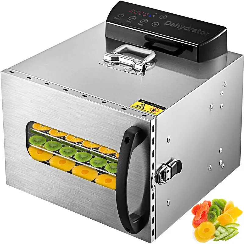 VEVOR Food Dehydrator Stainless Steel 6 Trays Jerky Timer Temperature Control Fruit Meat tea Dehydrator Safety Heat Proof Handle
VEVOR Food Dehydrator Stainless Steel 6 Trays Jerky Timer Temperature Control Fruit Meat tea Dehydrator Safety Heat Proof Handle