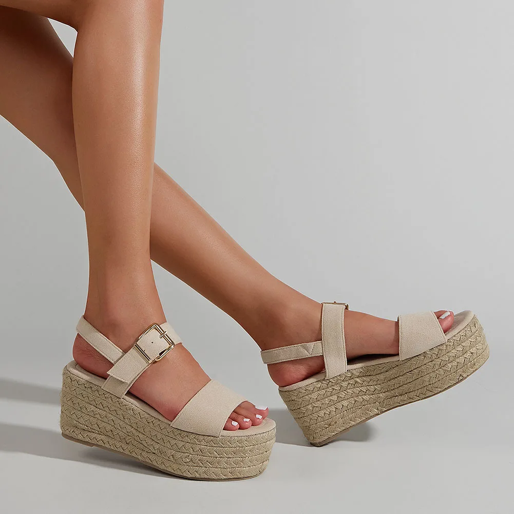 RIBETRINI Open Toe Flatform Wedges Espadrilles women's Sandals Punk Casual Walking Heeled Shoes Buckle Strap Summer Shoes
RIBETRINI Open Toe Flatform Wedges Espadrilles women's Sandals Punk Casual Walking Heeled Shoes Buckle Strap Summer Shoes