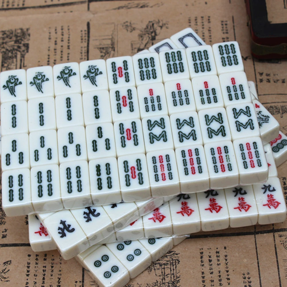 

Настольные игры китайские пронумерованные Набор для игры в маджонг 144 плитки Mah-Jong набор портативная Китайская Игрушка с коробкой для развлечений