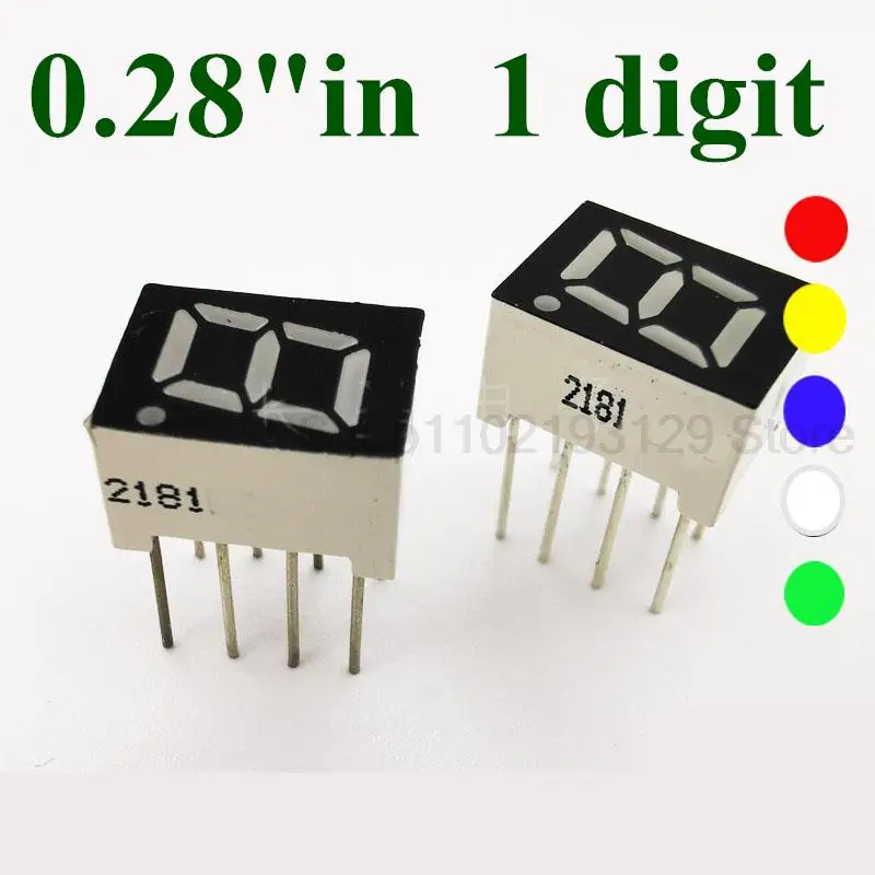 20 шт./партия Nixie трубка, красный 0,28 дюйма, 1-значная светодиодная цифровая трубка, красная DIP-8, общий анод, 7-сегментный дисплей