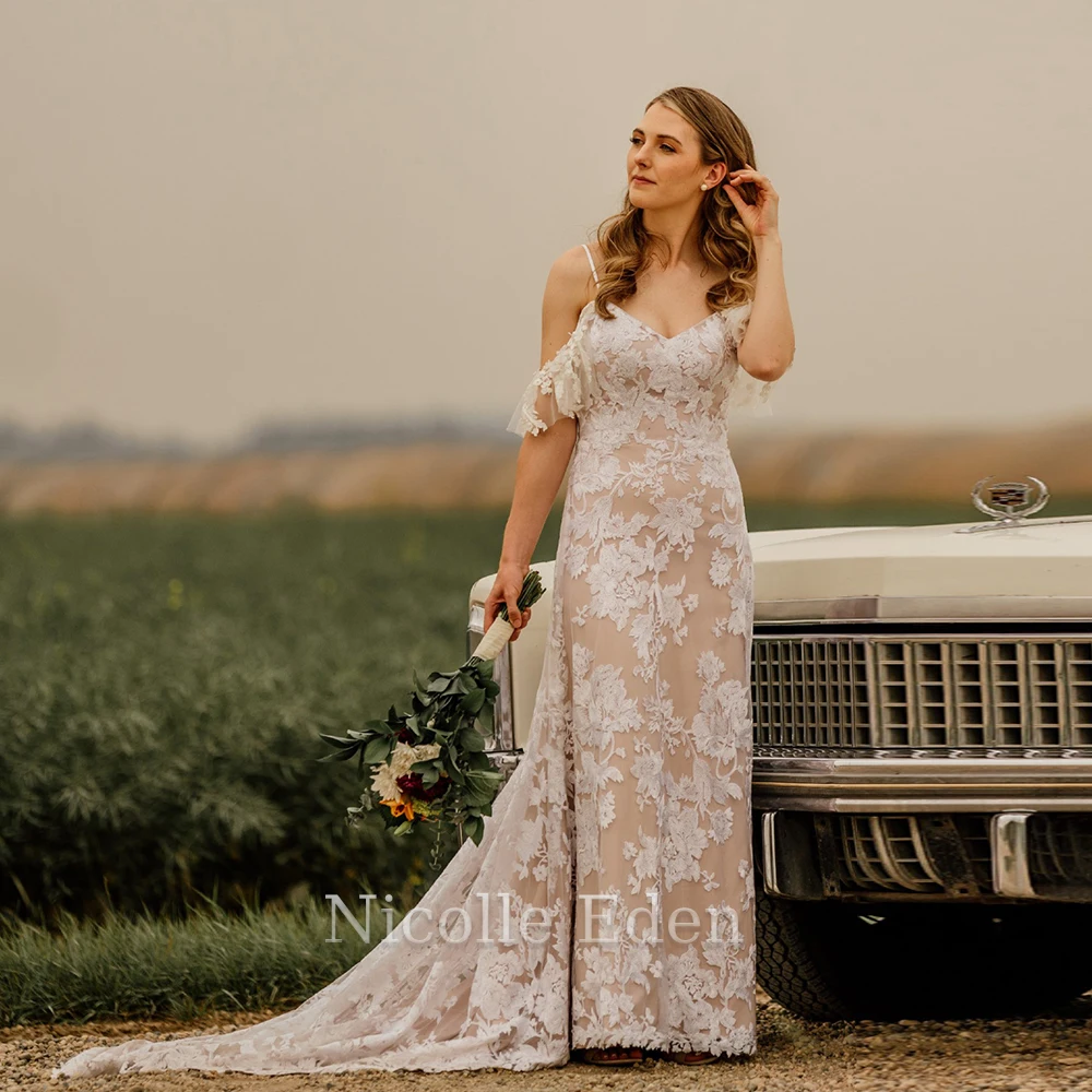 Nicolle Eden Off The Shoulder Low Back Wedding Dresses Lace Appliques Formal Bride Gown Vestido De Casamento Custom Made
Nicolle Eden Off The Shoulder Low Back Wedding Dresses Lace Appliques Formal Bride Gown Vestido De Casamento Custom Made