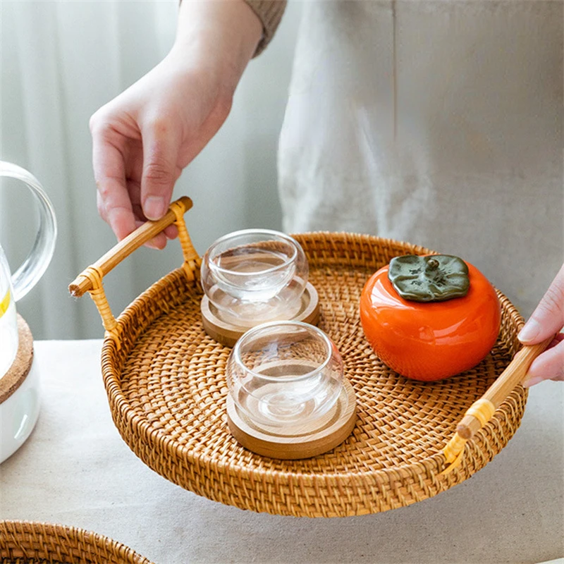 Rattan Tray Handmade Bread Fruit Snacks Storage Basket Household Round Breakfast Basket Binaural Fruit Plate Woven Basket
Rattan Tray Handmade Bread Fruit Snacks Storage Basket Household Round Breakfast Basket Binaural Fruit Plate Woven Basket