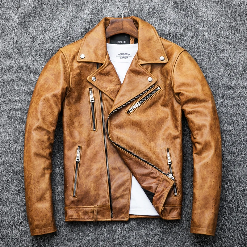2022 Vintage Real Cow Leather Jacket Yellow Motorcycle Jacket Men Genuine Leather Coat Korean Clothes Veste Cuir Homme WPY2467
2022 Vintage Real Cow Leather Jacket Yellow Motorcycle Jacket Men Genuine Leather Coat Korean Clothes Veste Cuir Homme WPY2467