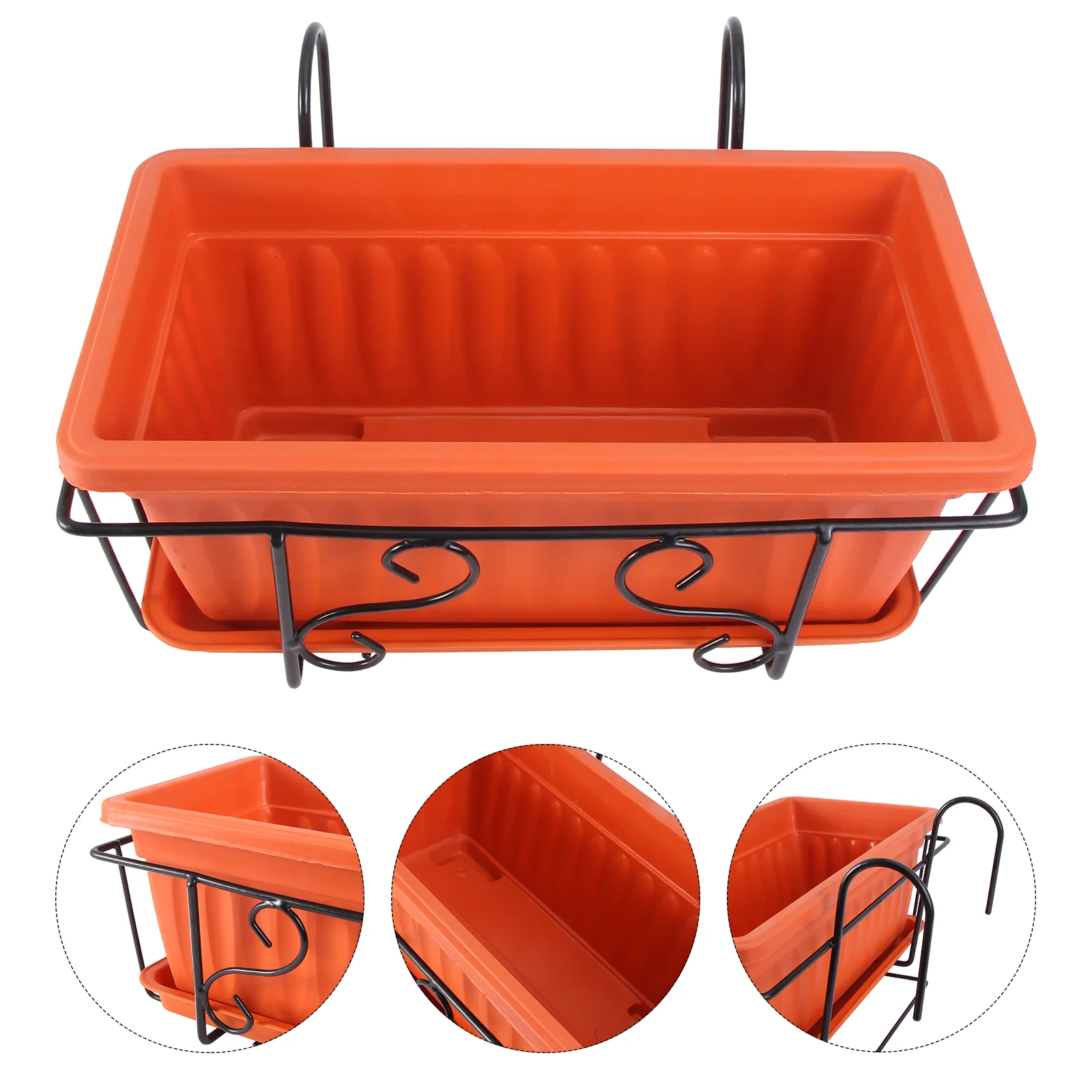 Hanging Flower Planter Pots Hanging Flower Rack Basket Shelf with Hooks Railing Flower Pots Holder for Outdoor Garden Fence
Hanging Flower Planter Pots Hanging Flower Rack Basket Shelf with Hooks Railing Flower Pots Holder for Outdoor Garden Fence