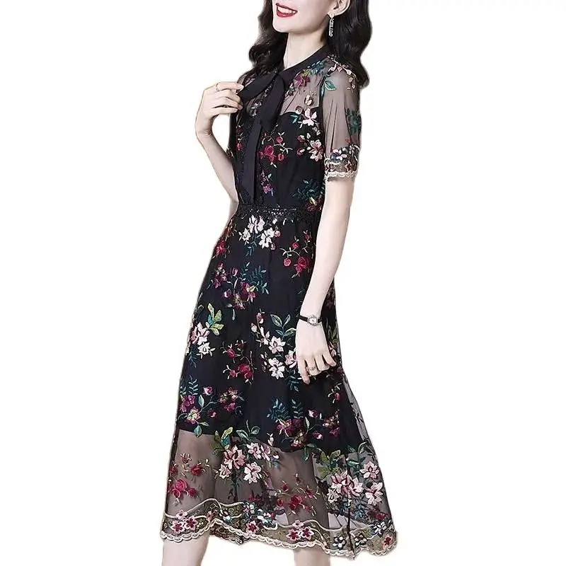 High-End Embroidered Embroidered Dress Summer Dresses 2022 New Women Western-Style Waist Waist Slimming Mesh Floral Skirt Trend
High-End Embroidered Embroidered Dress Summer Dresses 2022 New Women Western-Style Waist Waist Slimming Mesh Floral Skirt Trend