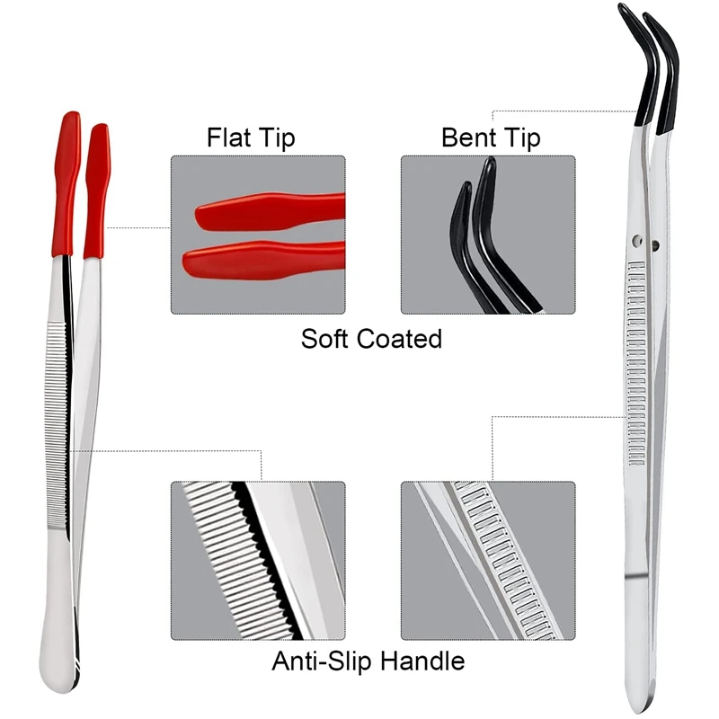 3Pcs Tweezers Precision Set Coated Long Tweezers, For Craft Laboratory Industry Hobby Tweezers Pliers Jewelry Tools
3Pcs Tweezers Precision Set Coated Long Tweezers, For Craft Laboratory Industry Hobby Tweezers Pliers Jewelry Tools