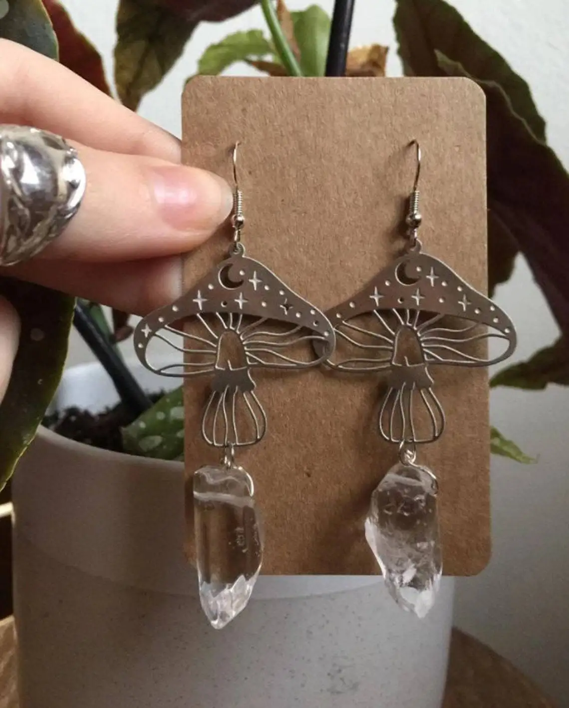 Mushroom Earrings,crystal Earrings, Star and Moon Pendant,Natural Irregular Crystal Drop Earrings,Silver Color Mushroom Earrings
Mushroom Earrings,crystal Earrings, Star and Moon Pendant,Natural Irregular Crystal Drop Earrings,Silver Color Mushroom Earrings