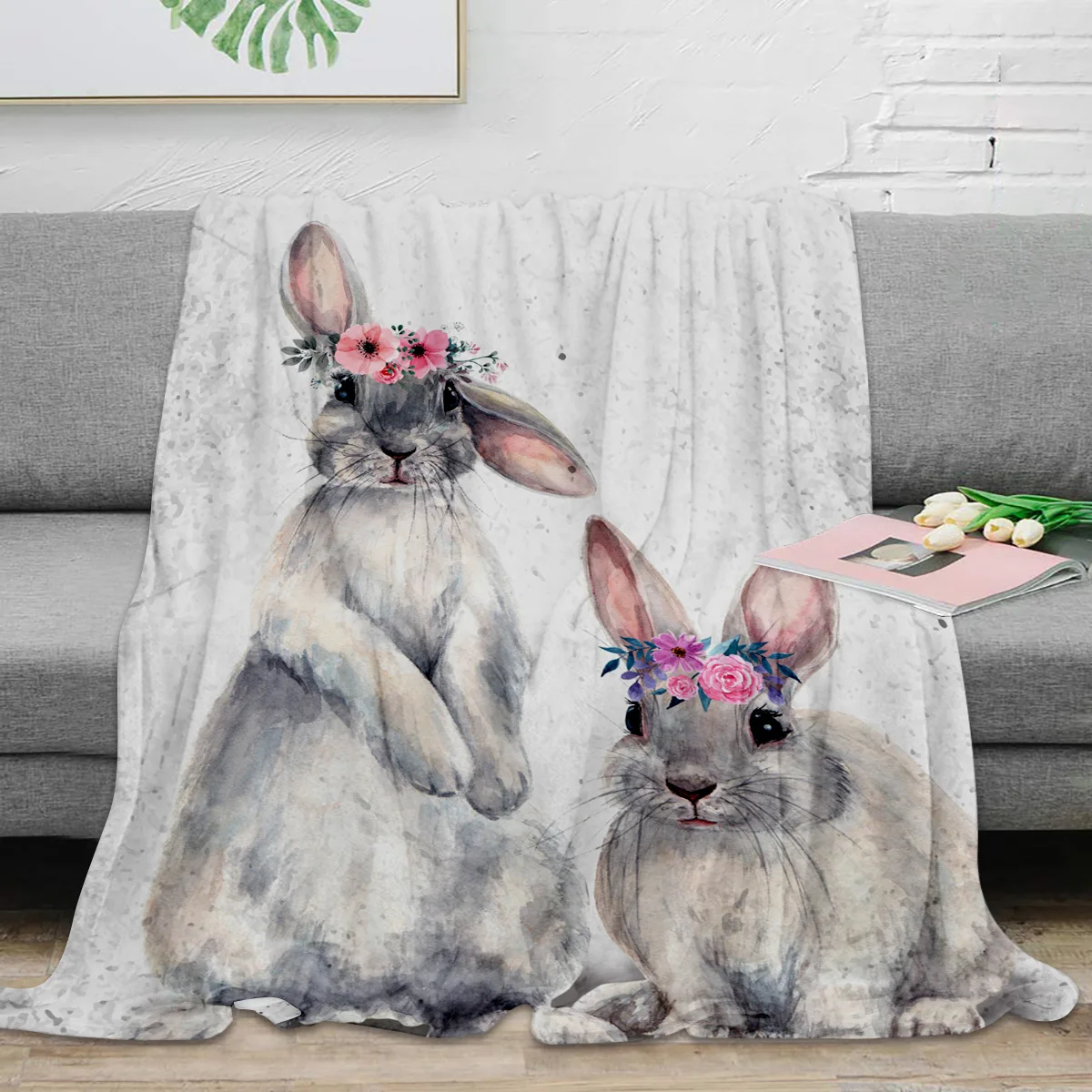 Cute Rabbit Watercolor Flower Animal Throw Blanket Warm Microfiber Flannel Blanket Bedroom Decor Blankets For Beds
Cute Rabbit Watercolor Flower Animal Throw Blanket Warm Microfiber Flannel Blanket Bedroom Decor Blankets For Beds
