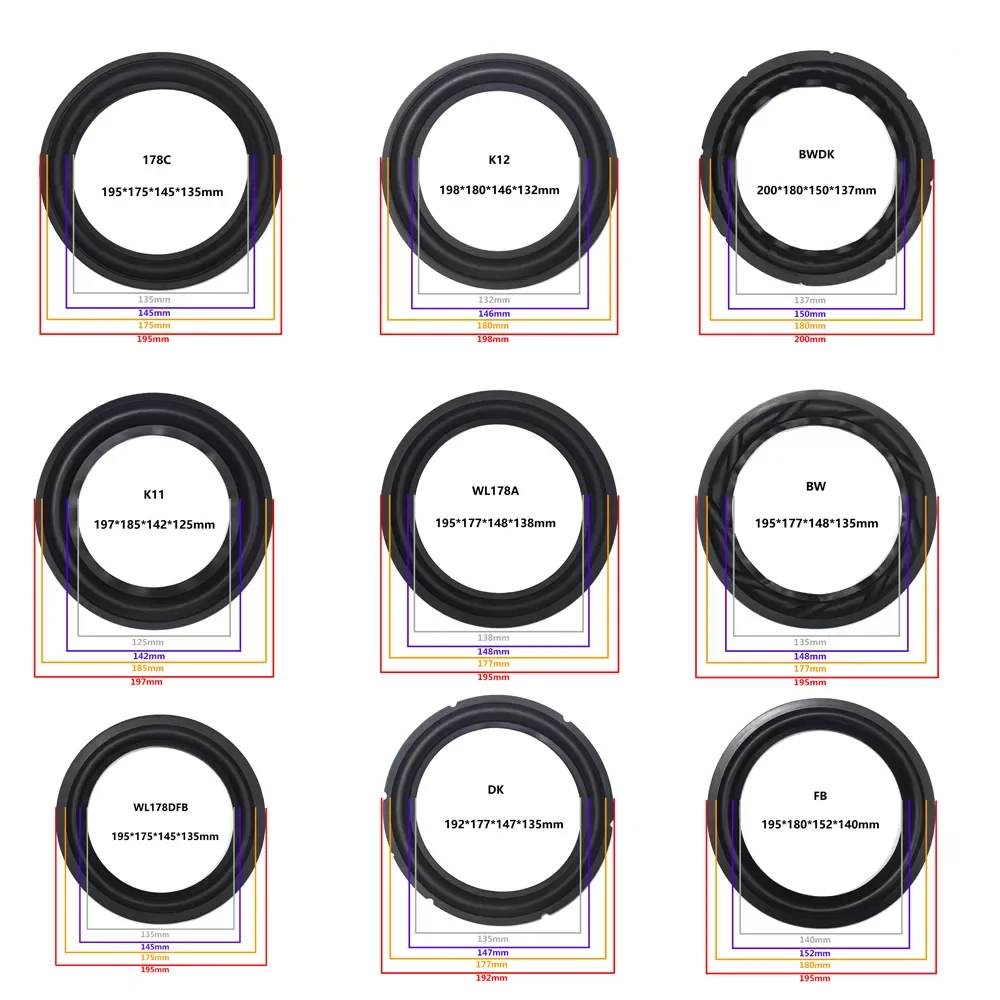 8 inch Speaker Rubber Surround Edge Woofer Repairing Folding Edge Subwoofer Ring DIY Repair Accessories Speaker Suspension
8 inch Speaker Rubber Surround Edge Woofer Repairing Folding Edge Subwoofer Ring DIY Repair Accessories Speaker Suspension