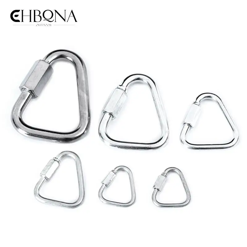 2 Pcs Triangle Carabiner Stainless Steel Keychain Snap Clip Hook Buckle Screw Lock Safety Lock For Rock Climbing High-altitude 
2 Pcs Triangle Carabiner Stainless Steel Keychain Snap Clip Hook Buckle Screw Lock Safety Lock For Rock Climbing High-altitude