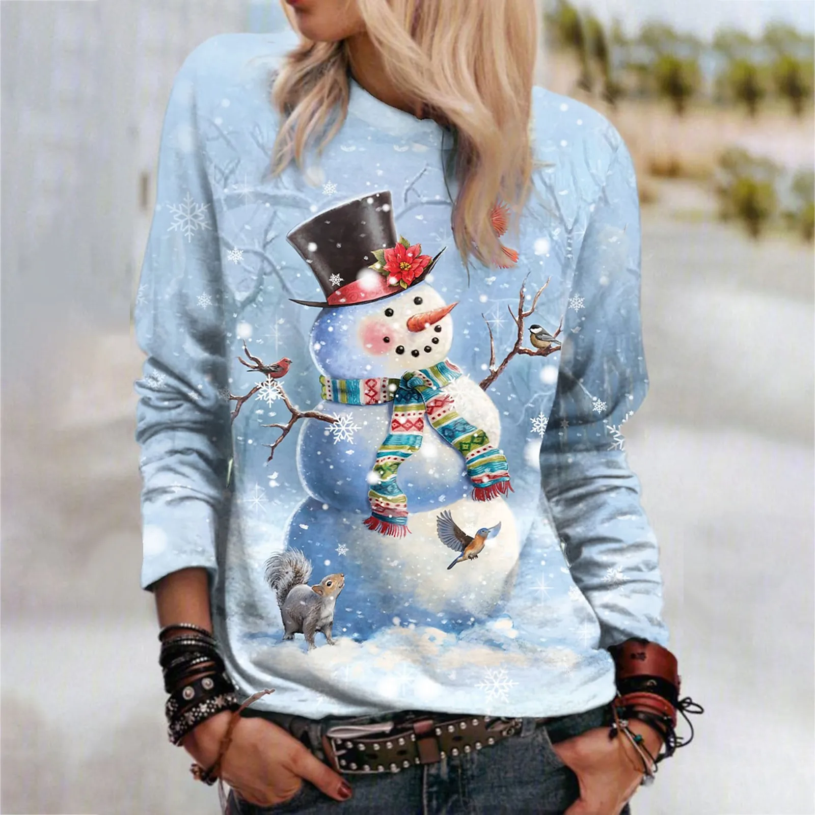 Толстовка Женская с карманами, свитшот, пуловер, повседневный богемный жакет с графическим принтом, Рождественский Костюм
Толстовка Женская с карманами, свитшот, пуловер, повседневный богемный жакет с графическим принтом, Рождественский Костюм