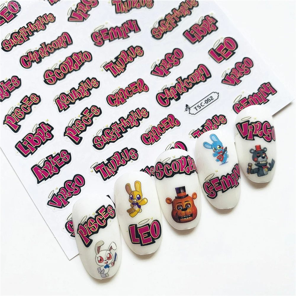 

Newest TSC-052 English Phrases series 3d nail art sticker nail decal stamping export japan designs rhinestones