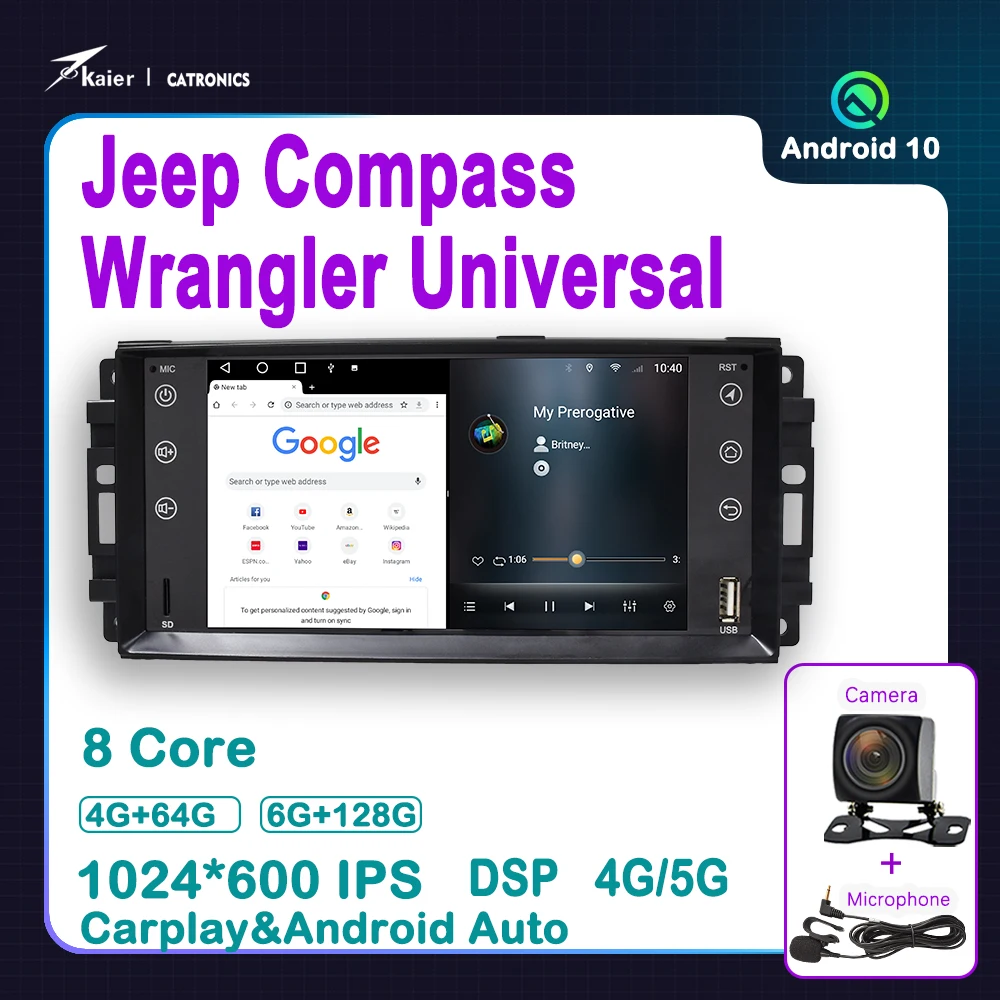 KAIER DSP Android 10 OCTA CORE for Wrangler Compass RAM Chrysler Car DVD Stereo Multimedia Radio GPS Video WIFI 4G AUTO Player
KAIER DSP Android 10 OCTA CORE for Wrangler Compass RAM Chrysler Car DVD Stereo Multimedia Radio GPS Video WIFI 4G AUTO Player