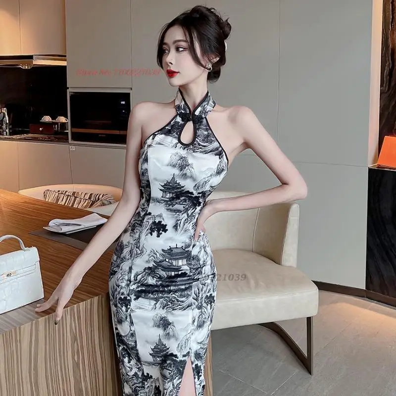 2023 chinese sexy qipao high slit sleeveless printed cheongsam traditional qipao dress woman nightclub evening dress vestido
2023 chinese sexy qipao high slit sleeveless printed cheongsam traditional qipao dress woman nightclub evening dress vestido