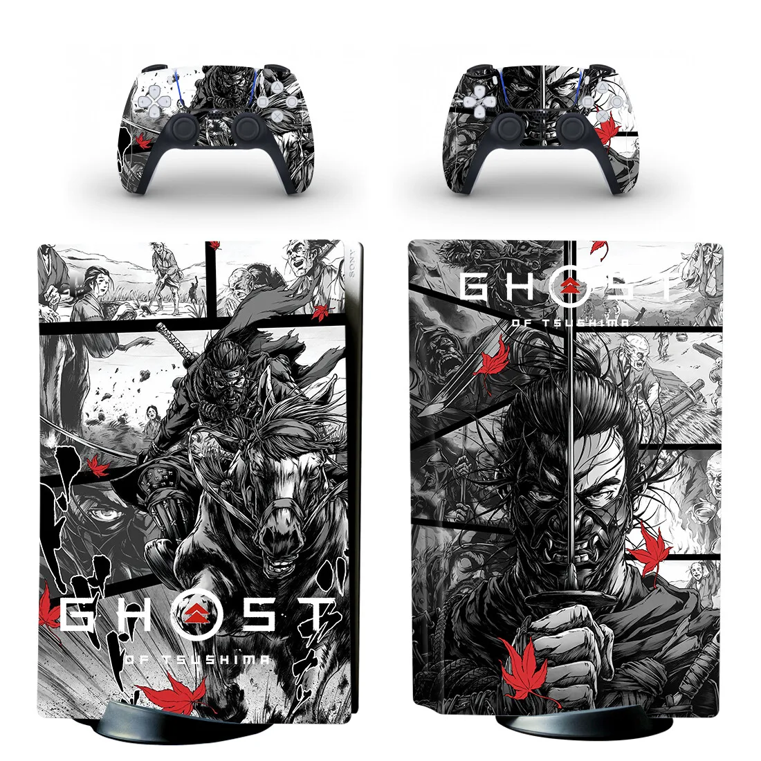 

Наклейка в стиле призрака PS5 Disc Edition для консоли Playstation 5 и 2 контроллера, стильная наклейка