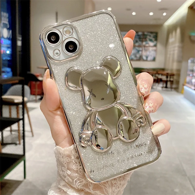 New High Quality Electroplating 3D Bear Case for iPhone 13 Pro Max Mini 12 11 XS XR X 8 7 6 6S Plus SE 2020 Shiny Protect Cover
New High Quality Electroplating 3D Bear Case for iPhone 13 Pro Max Mini 12 11 XS XR X 8 7 6 6S Plus SE 2020 Shiny Protect Cover