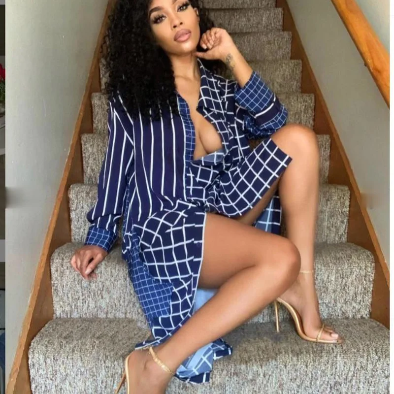 2023 New Office Lady Dark Blue Sexy Plaid Blazer Dress Women Single Breasted Mid Length Deep V Neck Suits Elegant Party Dresses
2023 New Office Lady Dark Blue Sexy Plaid Blazer Dress Women Single Breasted Mid Length Deep V Neck Suits Elegant Party Dresses