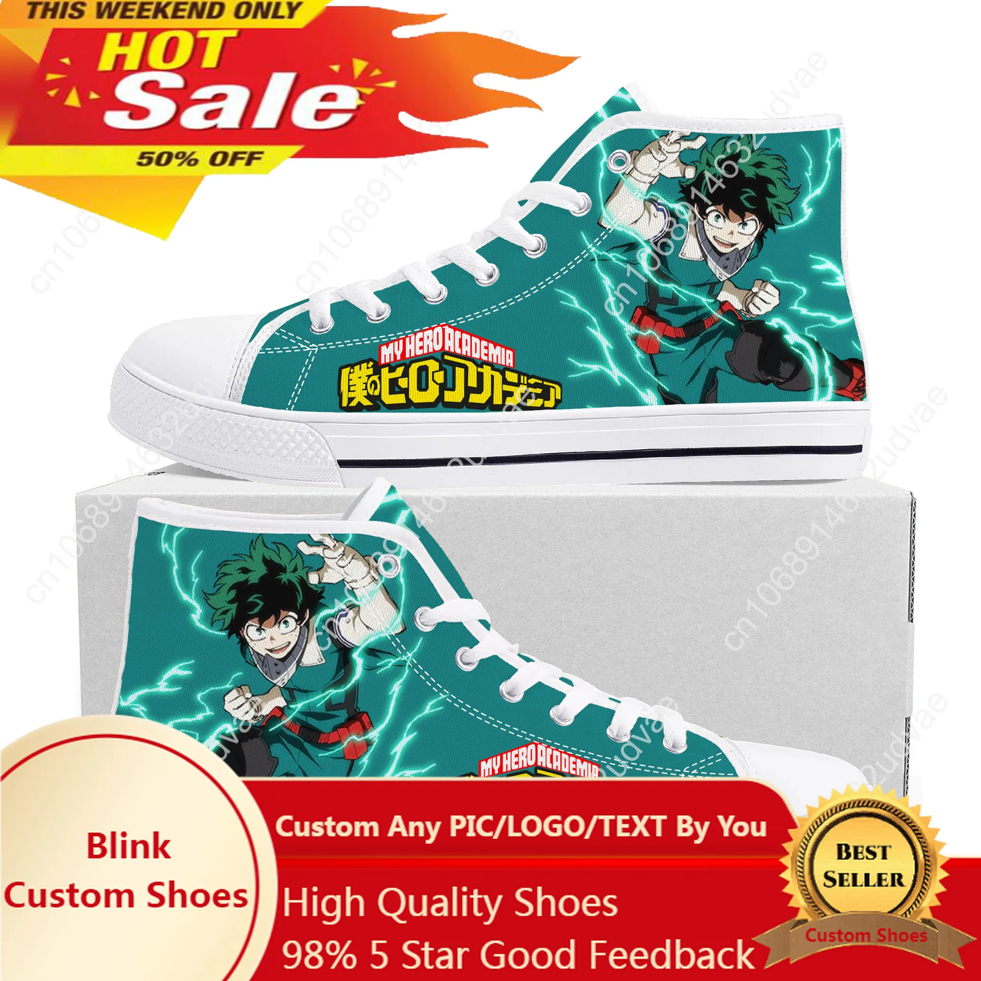 Izuku Midoriya High Top Sneakers My Hero Academia Mens Womens Teenager High Quality Canvas Sneaker Couple Shoes Custom Shoe
Izuku Midoriya High Top Sneakers My Hero Academia Mens Womens Teenager High Quality Canvas Sneaker Couple Shoes Custom Shoe