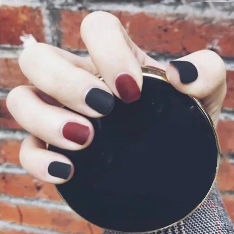 Frosted Short Fake Nail Artificial Nails Black Red Wine Matte Nail Tips for Acrylic Nails Square Tip Kit with glue sticker
Frosted Short Fake Nail Artificial Nails Black Red Wine Matte Nail Tips for Acrylic Nails Square Tip Kit with glue sticker
