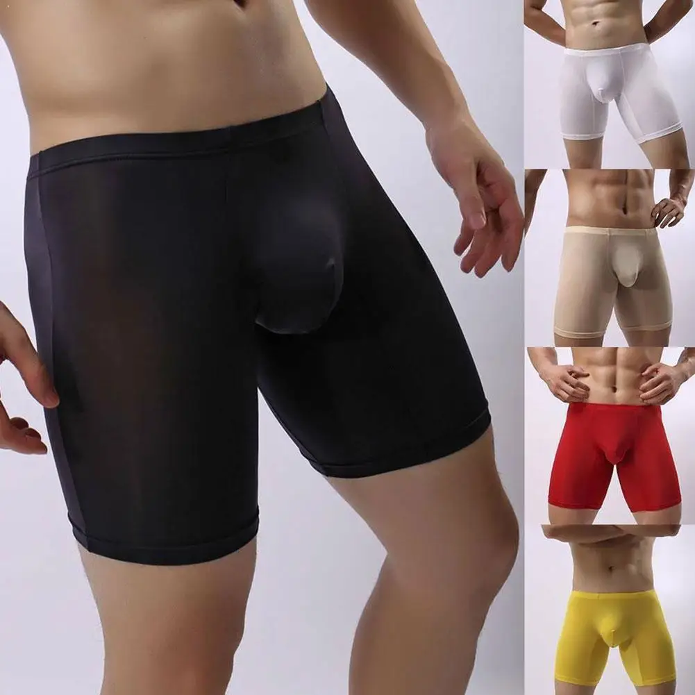 Sexy Men Ice Silk Underwear Long Leg Transparent Panties Breathable Boxer Men's Boxers Shorts Underpants
Sexy Men Ice Silk Underwear Long Leg Transparent Panties Breathable Boxer Men's Boxers Shorts Underpants
