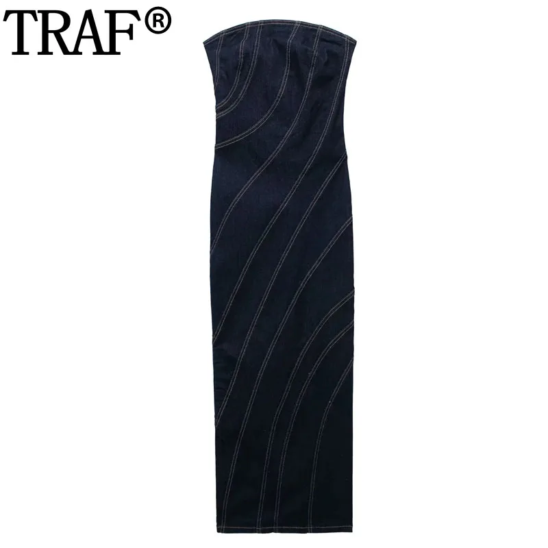 TRAF 2023 Off Shoulder Denim Dress Women Summer Blue Long Dresses For Women Topstitching Backless Sexy Luxury Woman Party Dress
TRAF 2023 Off Shoulder Denim Dress Women Summer Blue Long Dresses For Women Topstitching Backless Sexy Luxury Woman Party Dress