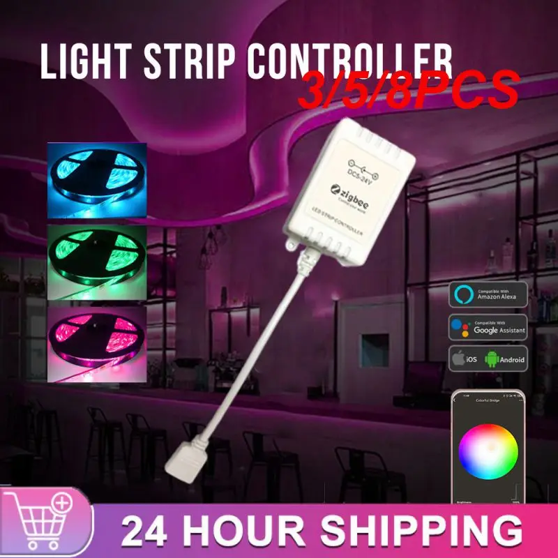 

3/5/8PCS 60m Rgb Led Light Controllers Portable Strip Lights Control Lightweight Easy To Use Zigbee Light Strip Controller