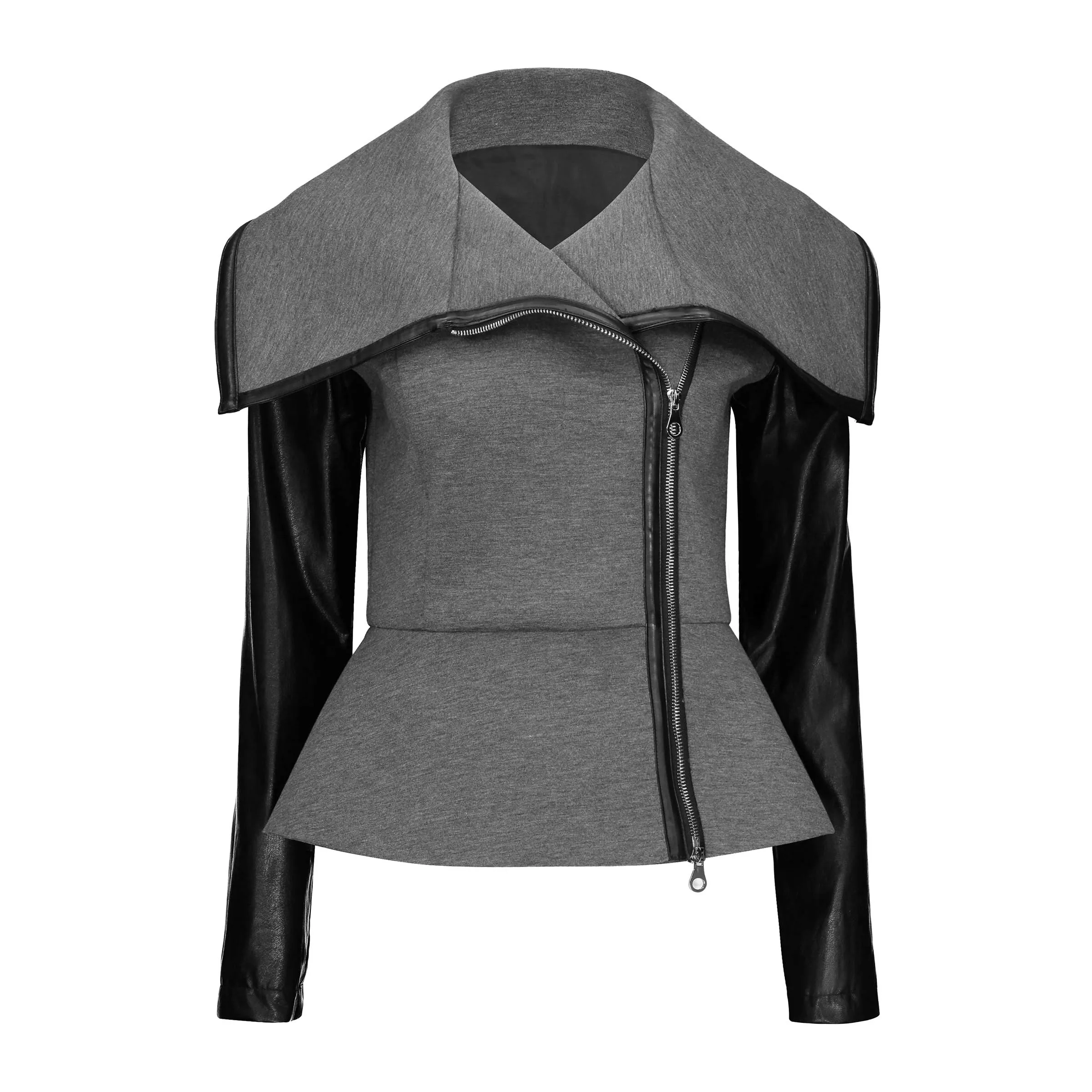Women PU Jackets Casual Gothic Punk High Street OL Office Lady Slim Lapel Zipper Asymmetric Solid Winter Female Fashion Overcoat
Women PU Jackets Casual Gothic Punk High Street OL Office Lady Slim Lapel Zipper Asymmetric Solid Winter Female Fashion Overcoat