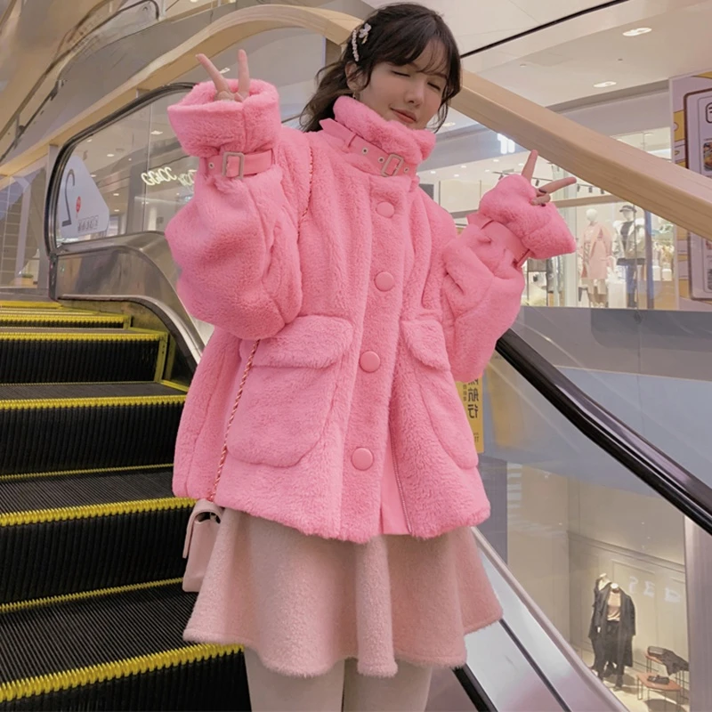 Nerazzurri Kawaii white soft fluffy faux fur jacket women long sleeve zipper pockets Pink coats and jackets women 2021 fashion
Nerazzurri Kawaii white soft fluffy faux fur jacket women long sleeve zipper pockets Pink coats and jackets women 2021 fashion