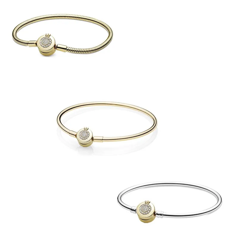 Original Moments Gold Crown O Snake Chain Bracelet Bangle Fit Women 925 Sterling Silver Bead Charm Fashion Jewelry
Original Moments Gold Crown O Snake Chain Bracelet Bangle Fit Women 925 Sterling Silver Bead Charm Fashion Jewelry