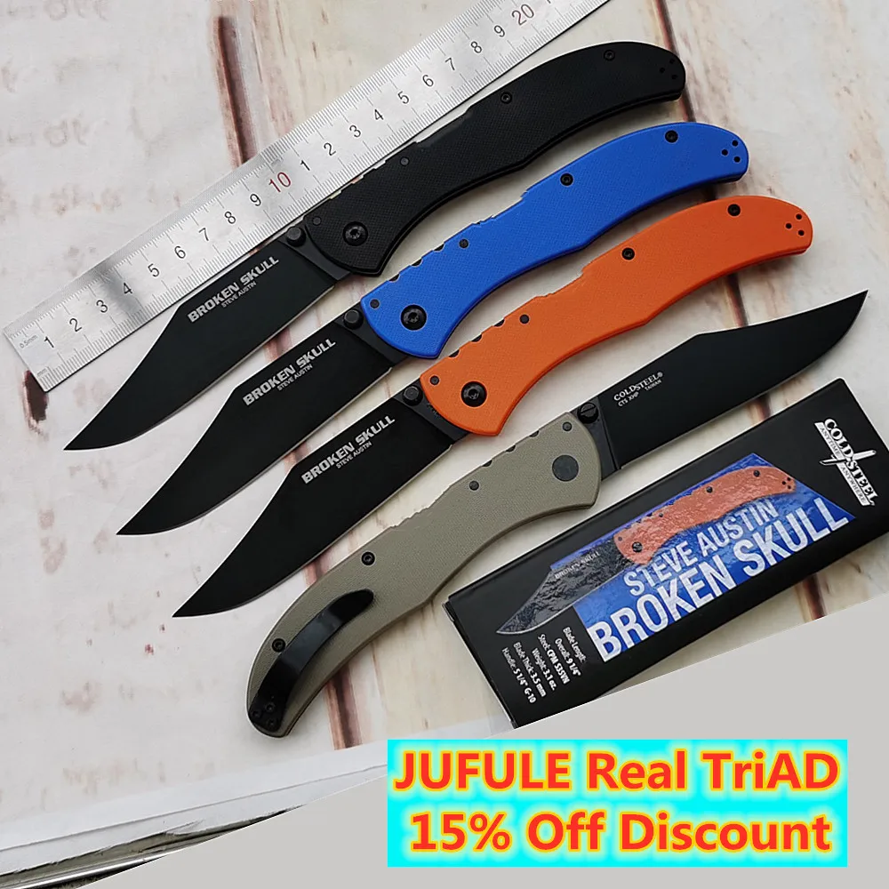 

JUFULE New Broken Skull Mark XHP Blade G10 Handle Copper Washer Hunting Tactical Military Outdoor EDC Tool Folding Camping Knife