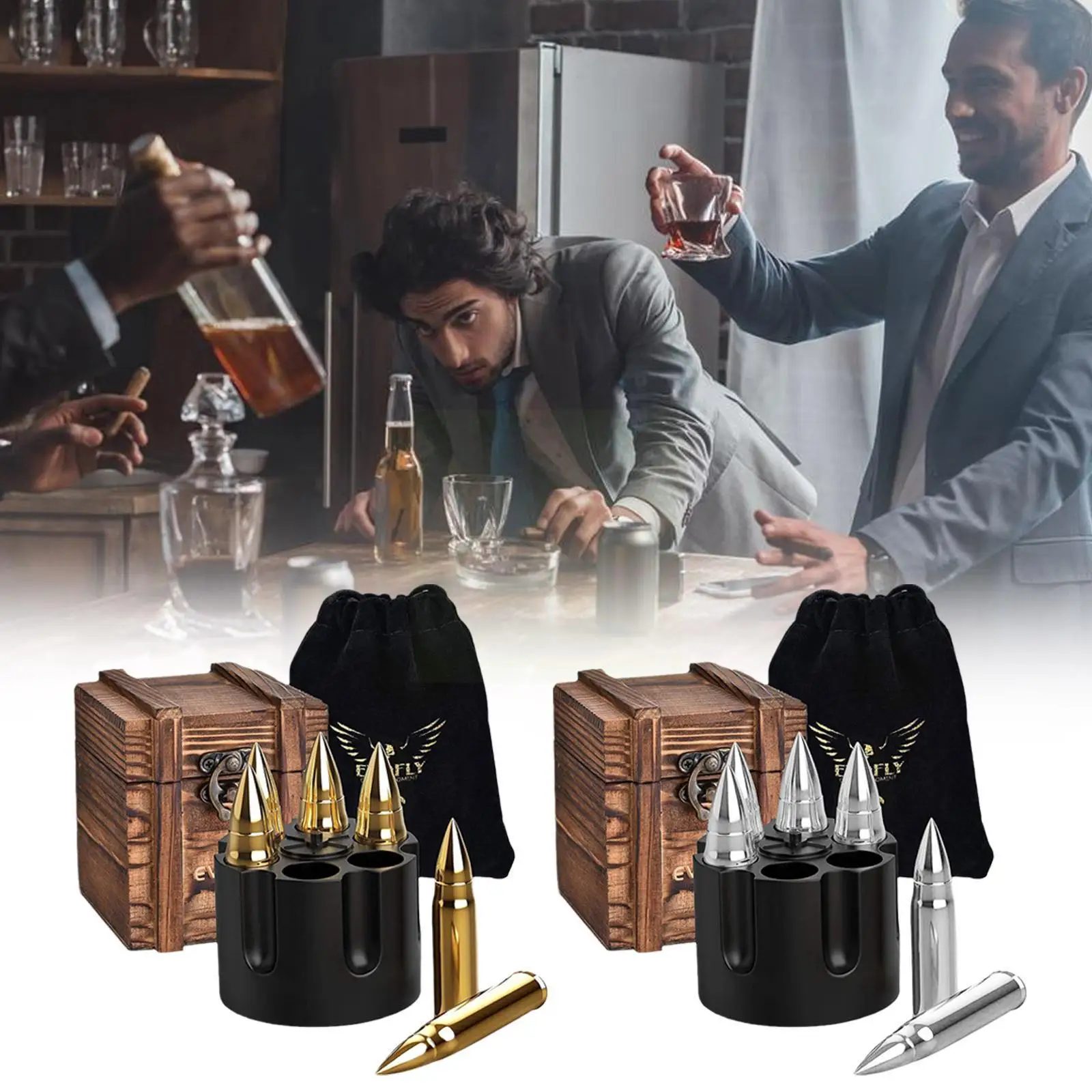 Bullet Whiskey Stones Steel Quick- Cooler Ice Wine Drink Beer Tools Kitchen Cubes Gadgets Bullet G0h3
Bullet Whiskey Stones Steel Quick- Cooler Ice Wine Drink Beer Tools Kitchen Cubes Gadgets Bullet G0h3