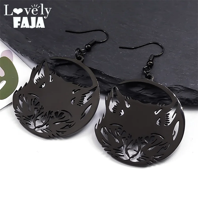 Witchcraft Gothic Cute Cat Moon Dangle Earring for Women Wicca Cat Stainless Steel Goth Drop Earring Jewelry Gifts pendientes
Witchcraft Gothic Cute Cat Moon Dangle Earring for Women Wicca Cat Stainless Steel Goth Drop Earring Jewelry Gifts pendientes
