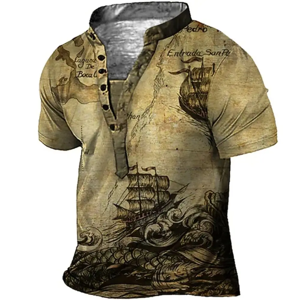 Men's T-shirt Henley Shirt Graphic Rudder Stand Collar 3D Print Plus Size Daily Short Sleeve Button-Down Print Clothing Apparel
Men's T-shirt Henley Shirt Graphic Rudder Stand Collar 3D Print Plus Size Daily Short Sleeve Button-Down Print Clothing Apparel