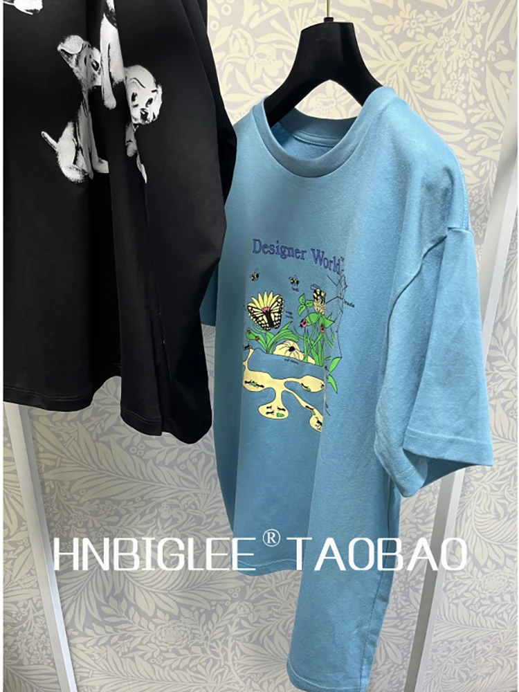 Provide label High Quality 2022 Summer Fashion Runway Designer Short Sleeve High Quality Blue Loose T-Shirts
Provide label High Quality 2022 Summer Fashion Runway Designer Short Sleeve High Quality Blue Loose T-Shirts