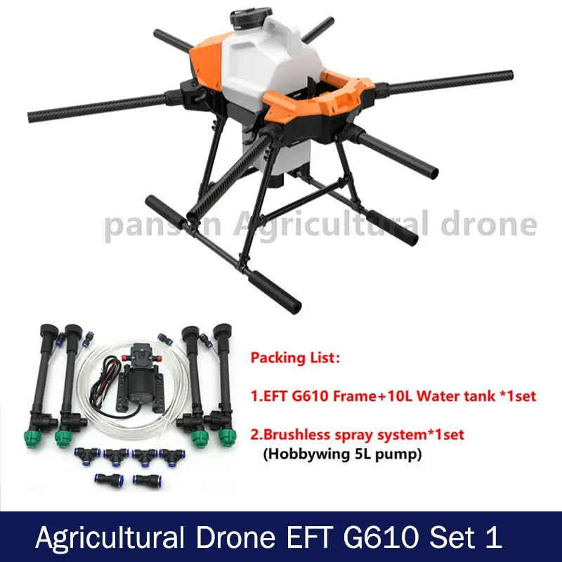 EFT Plug-in 10L10K Water Tank Agricultural Professional Drone G610 Frame DIY 5L Water Pump Spraying Kit
EFT Plug-in 10L10K Water Tank Agricultural Professional Drone G610 Frame DIY 5L Water Pump Spraying Kit