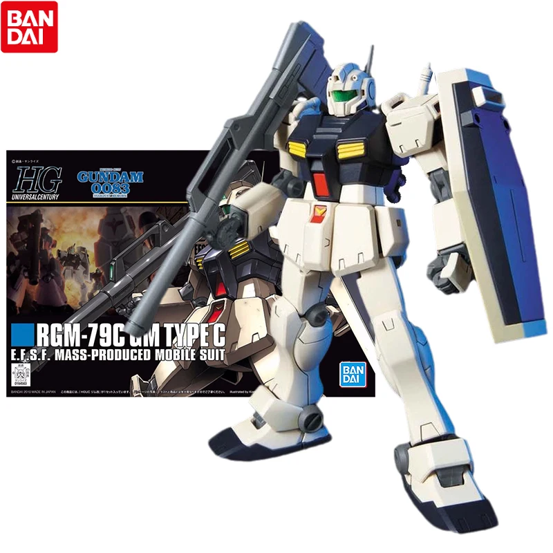 

Bandai Genuine Gundam Model Kit Anime Figure HG 1/144 RGM-79C GM Type C Collection Gunpla Anime Action Figure Toys for Children