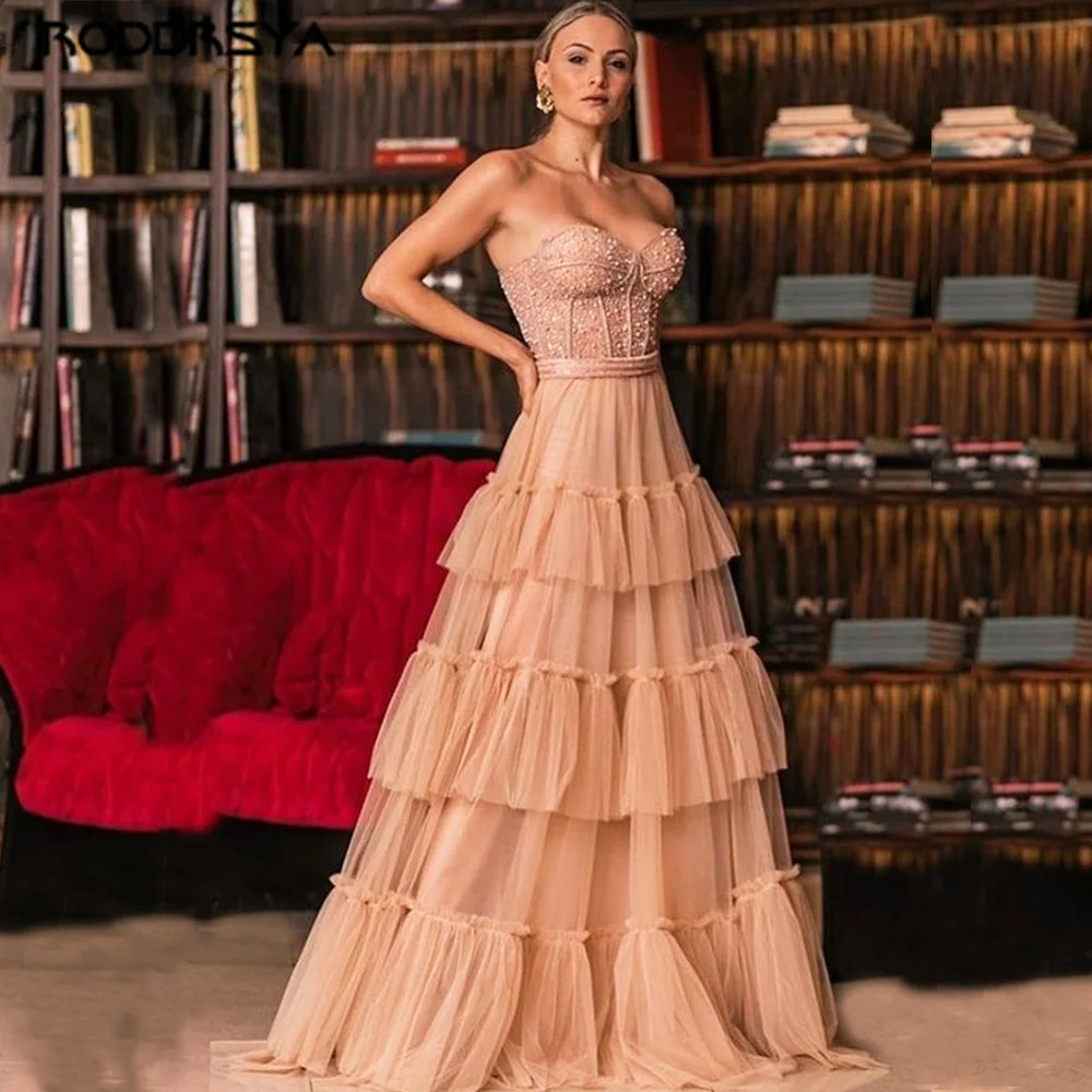 Tiered Prom Dress Long A Line Party Dress Girl Gown Sweetheart Neck Bead Pearls Bodice Tulle Evening Dress Plus Size Fairy Sexy
Tiered Prom Dress Long A Line Party Dress Girl Gown Sweetheart Neck Bead Pearls Bodice Tulle Evening Dress Plus Size Fairy Sexy