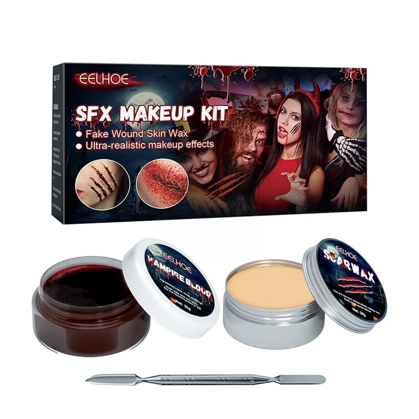 Makeup Kit Scars Wax Halloween Special Effects Stage Wood Wound Fake Wax With Fake Spatula Sponge Stipple Skin O8S0
Makeup Kit Scars Wax Halloween Special Effects Stage Wood Wound Fake Wax With Fake Spatula Sponge Stipple Skin O8S0