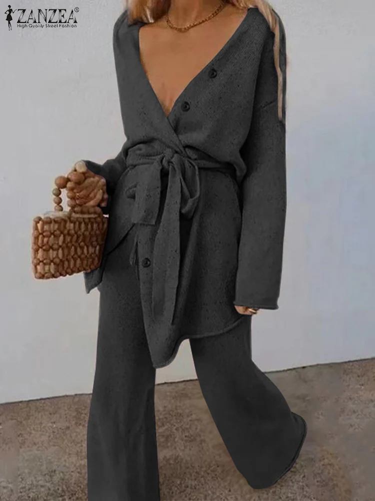 ZANZEA Spring Elegant V Neck Long Sleeve Blouse Suits 2PCS Fashion Women Urban Tracksuit Wide Leg Pants Sets Loose Matching Sets
ZANZEA Spring Elegant V Neck Long Sleeve Blouse Suits 2PCS Fashion Women Urban Tracksuit Wide Leg Pants Sets Loose Matching Sets