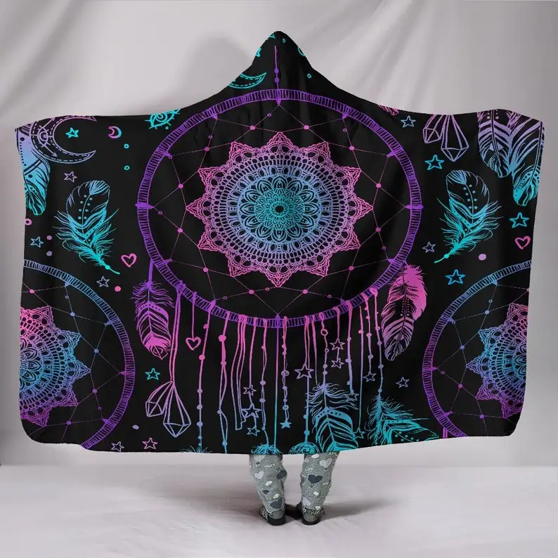 Hooded Blanket, Dream Catcher, Camp Fire Camping, Hippie Hippy Gypsey, Festival Bright, Boho Feather Neon, Mandala Sun Moon, Col
Hooded Blanket, Dream Catcher, Camp Fire Camping, Hippie Hippy Gypsey, Festival Bright, Boho Feather Neon, Mandala Sun Moon, Col