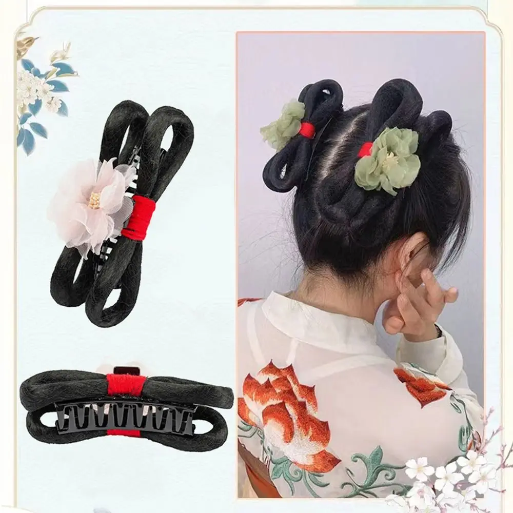 

Милый милый дизайн волос Hanfu головной убор бант Инструменты для укладки волос пушистый парик для пучка волос заколка для волос в китайском стиле