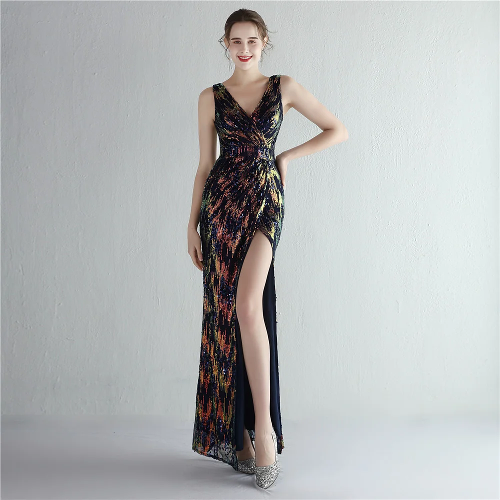 2022 New Multicolor Slim Elegant Dress Strap Sequins Splice Fishtail Dress Verano Bridal Dress Women
2022 New Multicolor Slim Elegant Dress Strap Sequins Splice Fishtail Dress Verano Bridal Dress Women