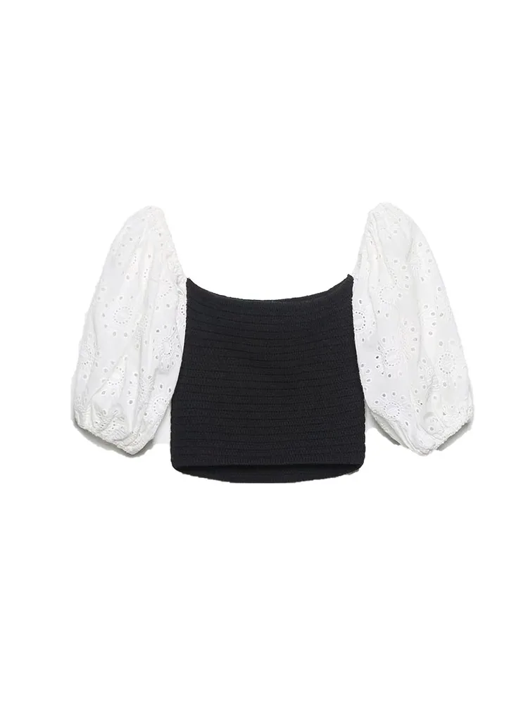 DYLQFS 2022 Summer Women Fashion Knitted Panel Shirt Versatile Bubble Short Sleeve Strapless Female Short Chic Top
DYLQFS 2022 Summer Women Fashion Knitted Panel Shirt Versatile Bubble Short Sleeve Strapless Female Short Chic Top